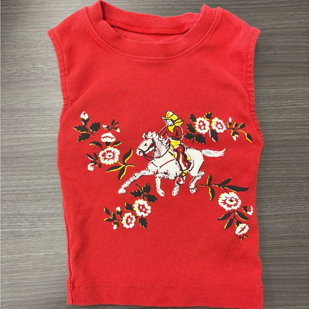 Kimchi Blue Red Tank Top with Horse Design